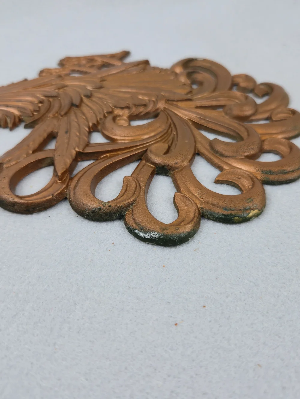 Vintage Copper Tone Metal Rooster Wall Plaques Pair MCM Farmhouse Decor